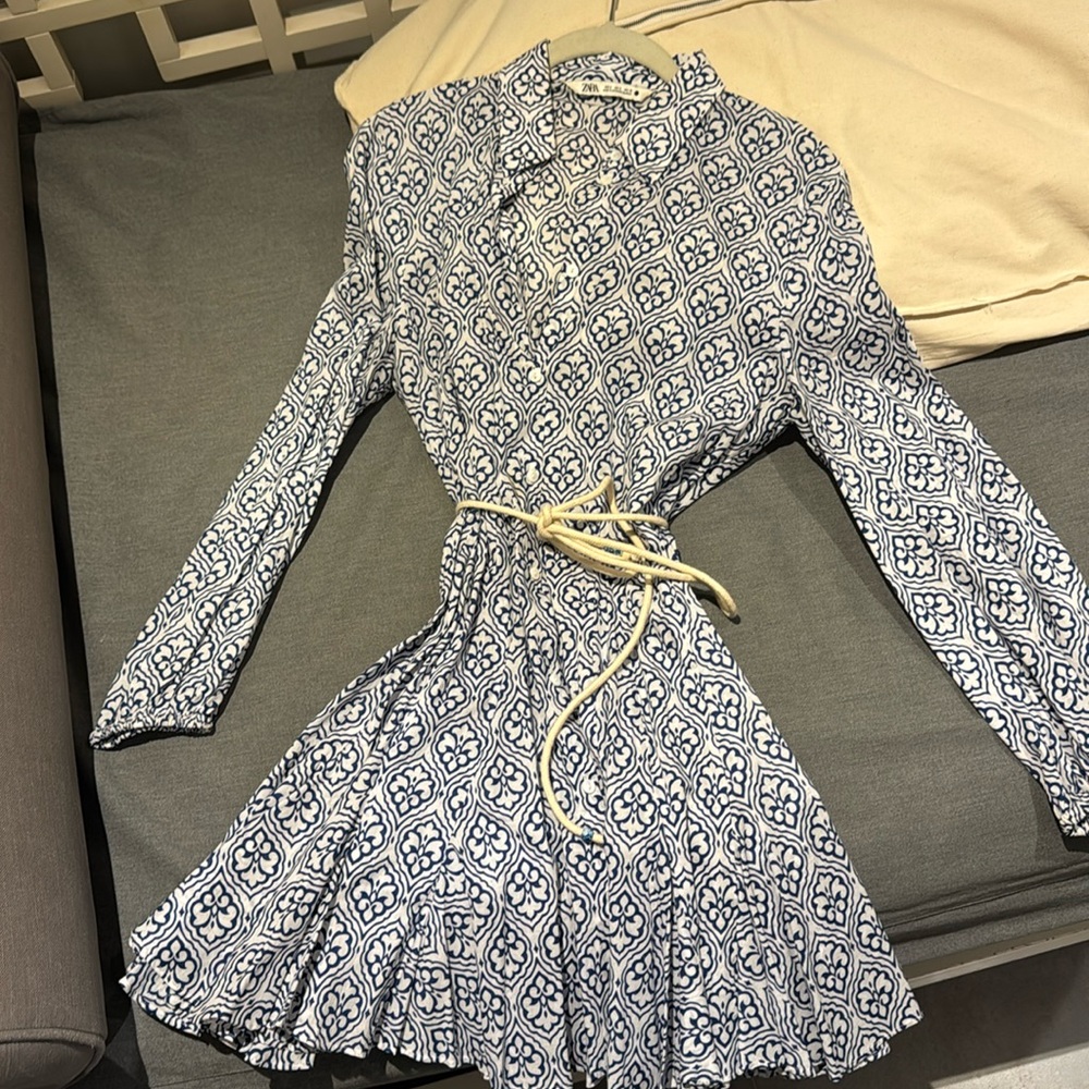 Beautiful blue and white summer dress